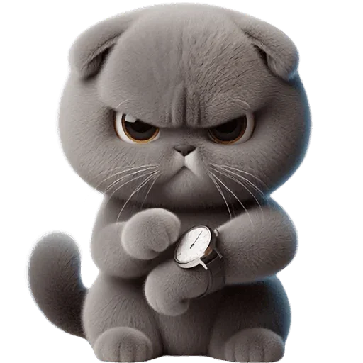 Sticker Grey_Cat_by_MoiStikiBot - 1