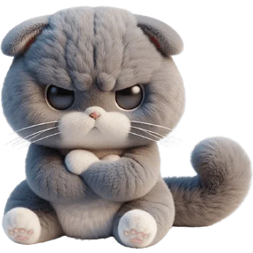 Sticker Grey_Cat_by_MoiStikiBot - 1