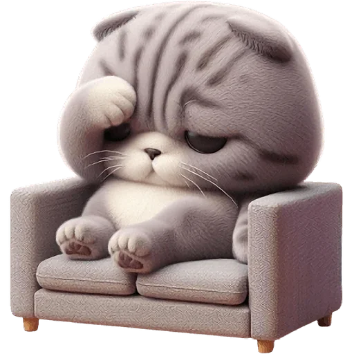 Sticker Grey_Cat_by_MoiStikiBot - 1