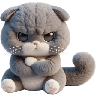 Sticker Серый котик @MoiStikiBot - 7