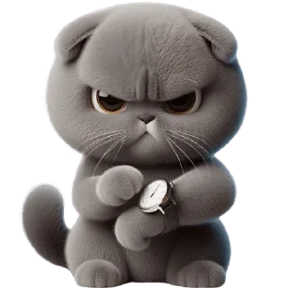 Sticker Серый котик @MoiStikiBot - 11