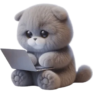 Sticker Серый котик @MoiStikiBot - 8