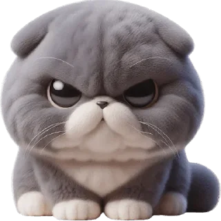 Sticker Серый котик @MoiStikiBot - 5