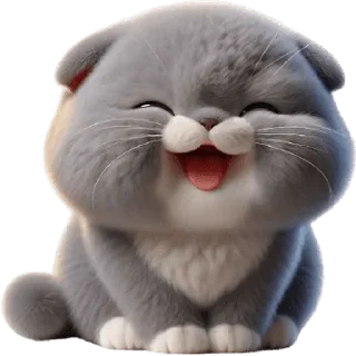 Sticker Серый котик @MoiStikiBot - 3