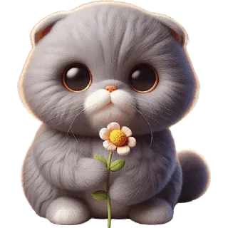 Sticker Серый котик @MoiStikiBot - 0