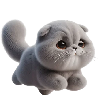 Sticker Серый котик @MoiStikiBot - 1