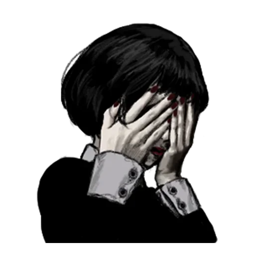Sticker Грустная девочка @nyasticks - 6