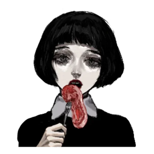 Sticker Грустная девочка @nyasticks - 1