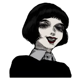 Стикер Грустная девочка @nyasticks - 5