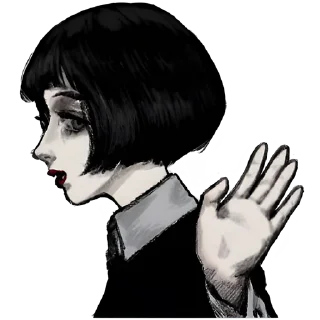 Стикер Грустная девочка @nyasticks - 6