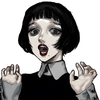 Стикер Грустная девочка @nyasticks - 11