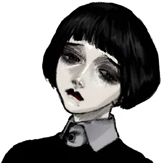 Стикер Грустная девочка @nyasticks - 8