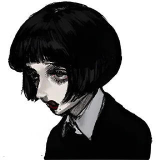 Стикер Грустная девочка @nyasticks - 1