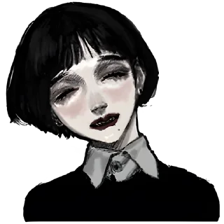 Стикер Грустная девочка @nyasticks - 2