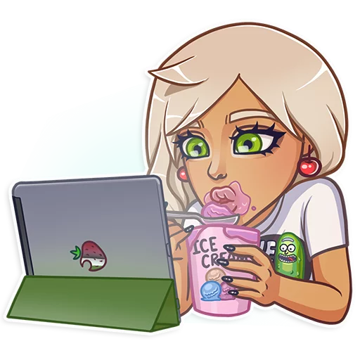 computer laptop animated cartoon