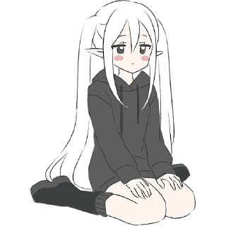 Sticker Эльфийка в худи @Nyasticks - 7