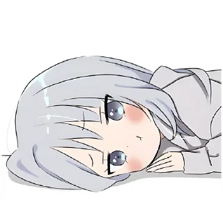 Sticker Худи-тян серая @Nyasticks - 2