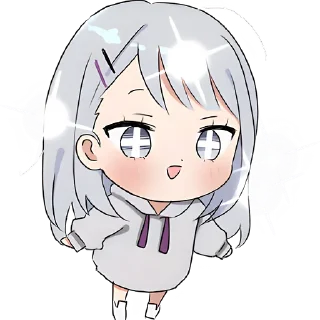 Sticker Худи-тян серая @Nyasticks - 11