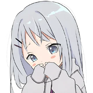 Sticker Худи-тян серая @Nyasticks - 0