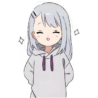 Sticker Худи-тян серая @Nyasticks - 7