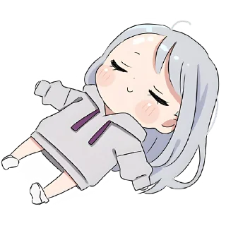 Sticker Худи-тян серая @Nyasticks - 4