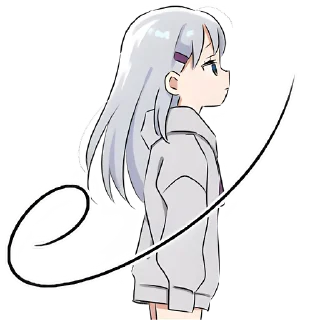 Sticker Худи-тян серая @Nyasticks - 5