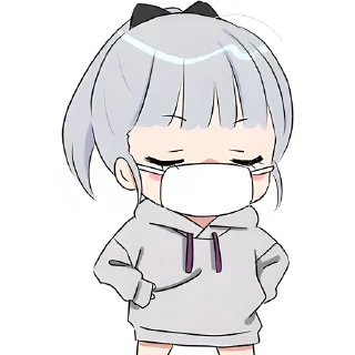 Sticker Худи-тян серая @Nyasticks - 3