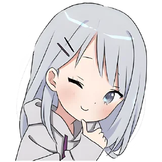 Sticker Худи-тян серая @Nyasticks - 6