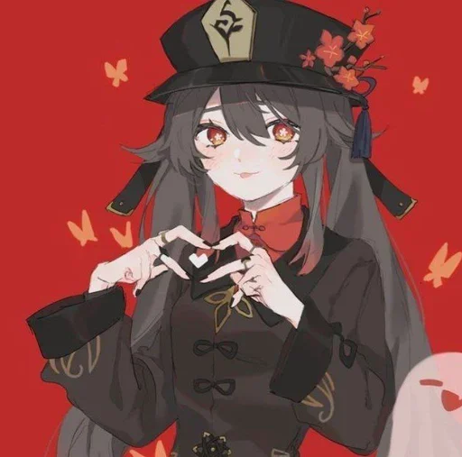 Стикер Hu Tao @itsgensharts - 10