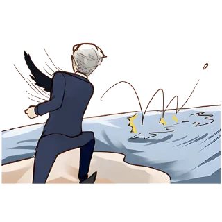 Стикер Эльф в костюме @Nyasticks - 1