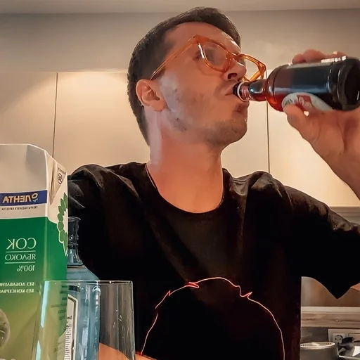 person soft drink drinking water