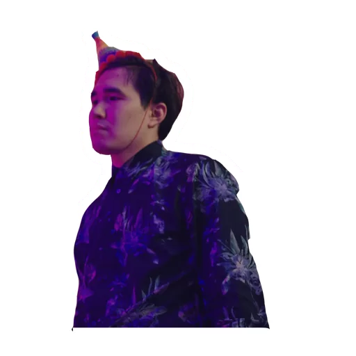 human face purple clothing