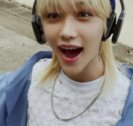 person human face headphones