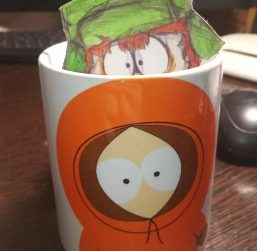 cartoon child art cup
