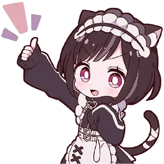 Стикер Куронеко-тян @Nyasticks - 5