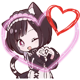 Стикер Куронеко-тян @Nyasticks - 4