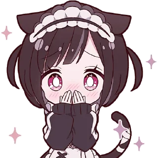 Стикер Куронеко-тян @Nyasticks - 0