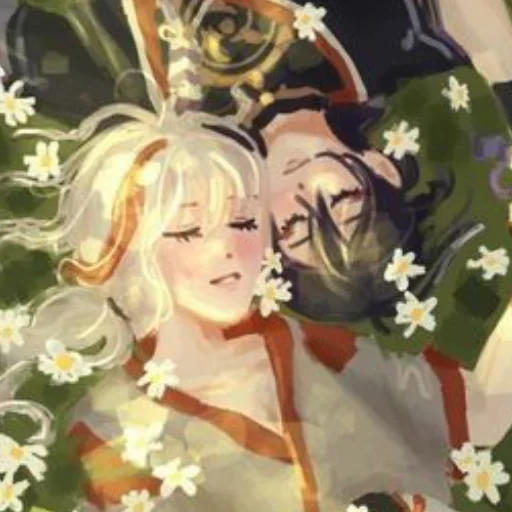 flower cartoon human face