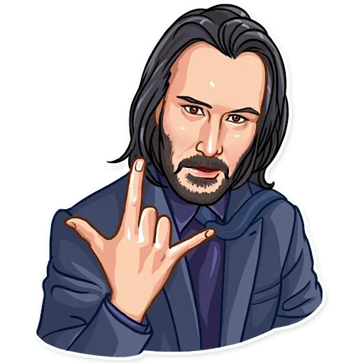Sticker Keanu_Reeves_Art - 1
