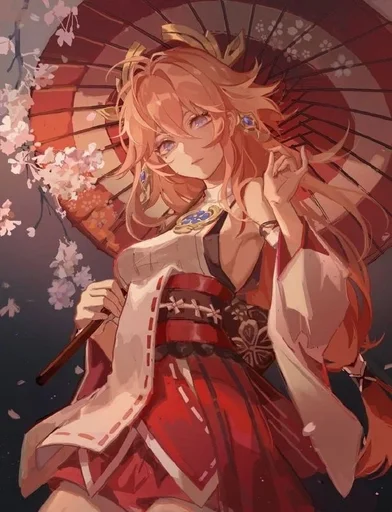 Стикер Яэ Мико шикарна :: @fStikBot - 11