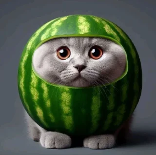 Sticker Котик арбузик @TgEmodziBot - 0