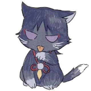 Стикер ♡⁠˖Cat Scaramouche˖⁠♡ by. @genshinstikss - 5