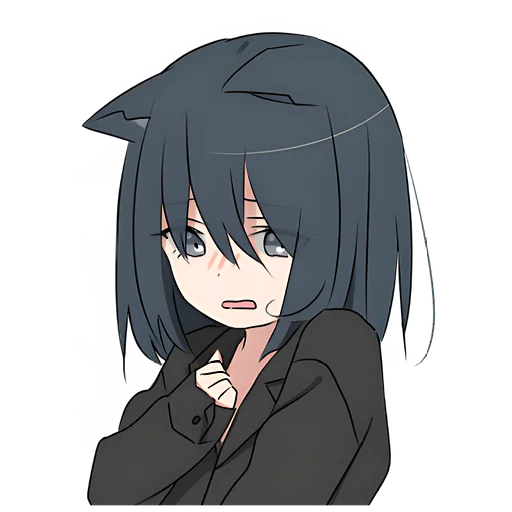 Стикер Кошка-тян в рубашке @nyasticks - 9