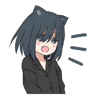 Стикер Кошка-тян в рубашке @nyasticks - 4