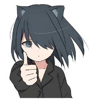 Стикер Кошка-тян в рубашке @nyasticks - 10