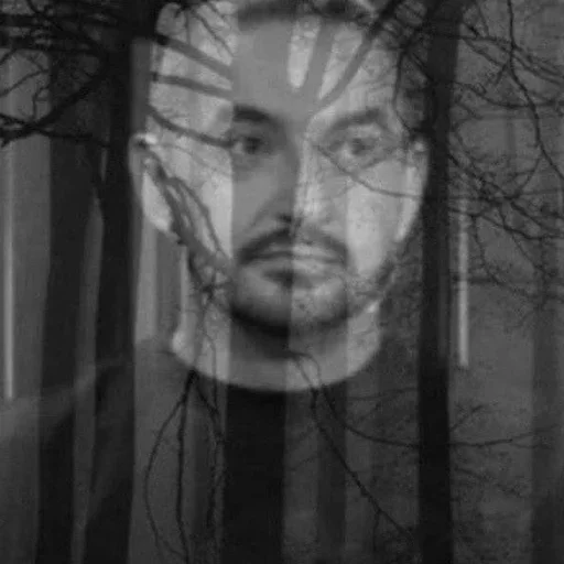 black and white human face sketch