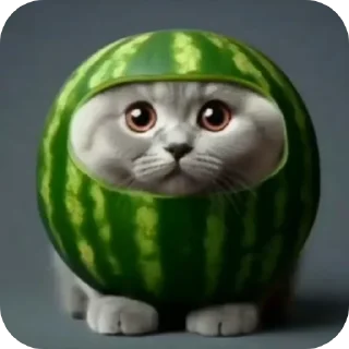Sticker Кот арбуз - 0