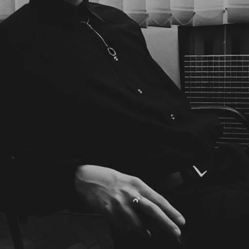 person indoor monochrome