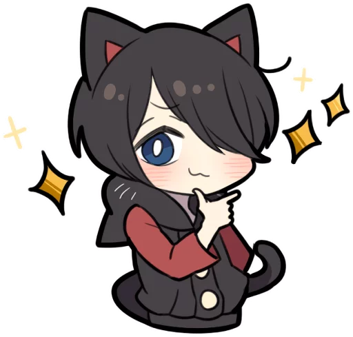 Стикер LINE_BLACK_KITTEN_3 - 1