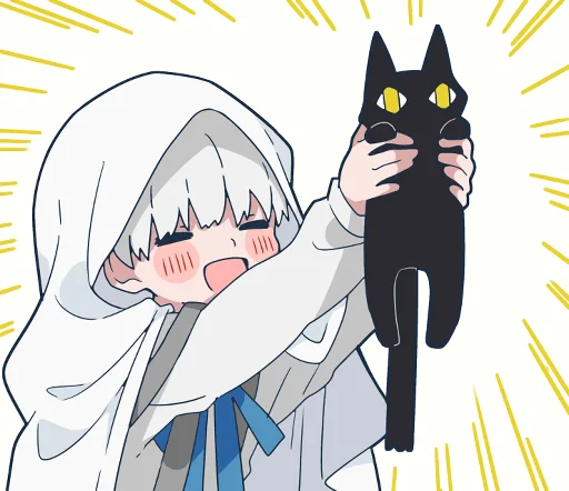 Стикер Ghost and black cat :: @line_stickers - 9